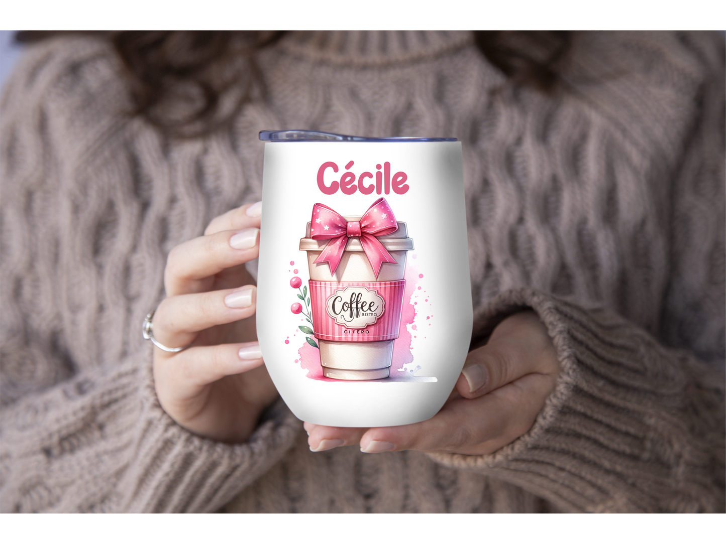 Tasse Acier Inoxydable Personnalisable Coquette Coffee Bistro