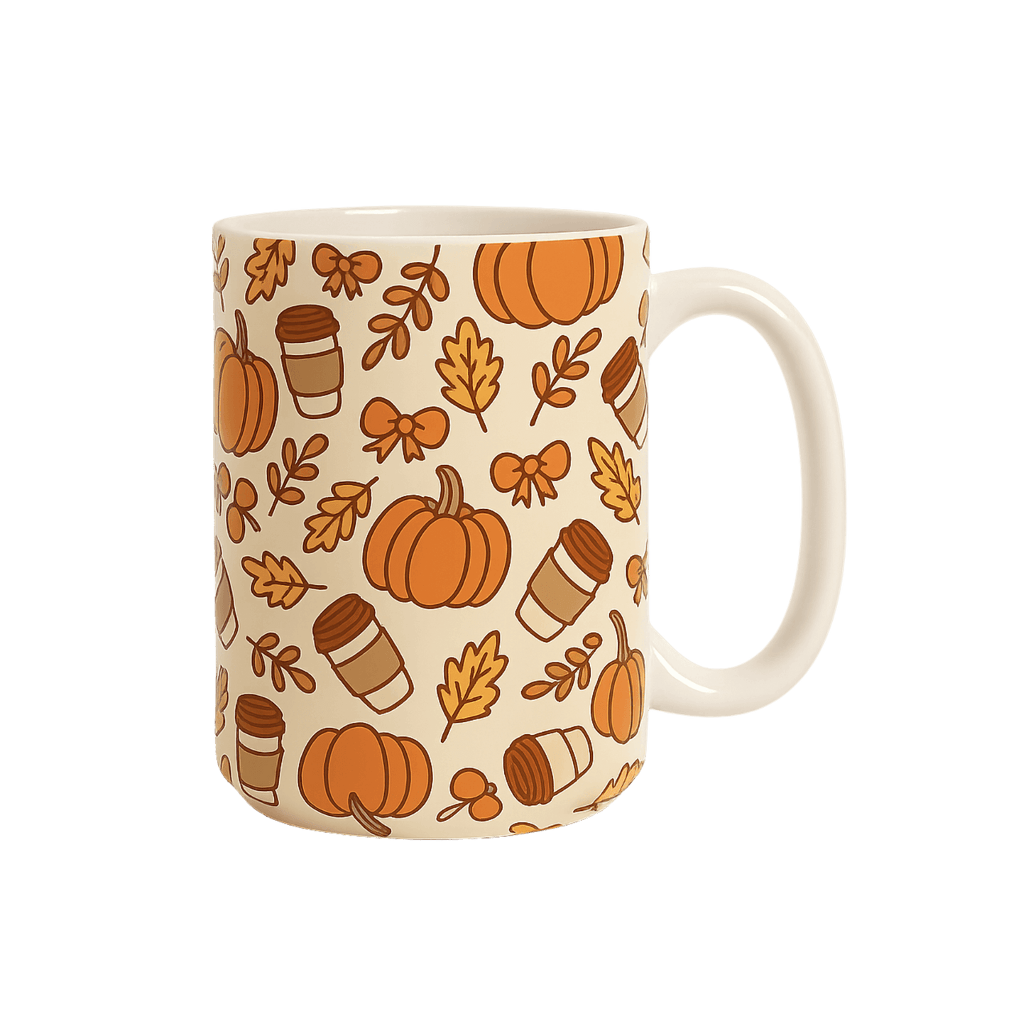Mug Grande Aube 450 ml - Citrouilles & Feuilles d'Automne