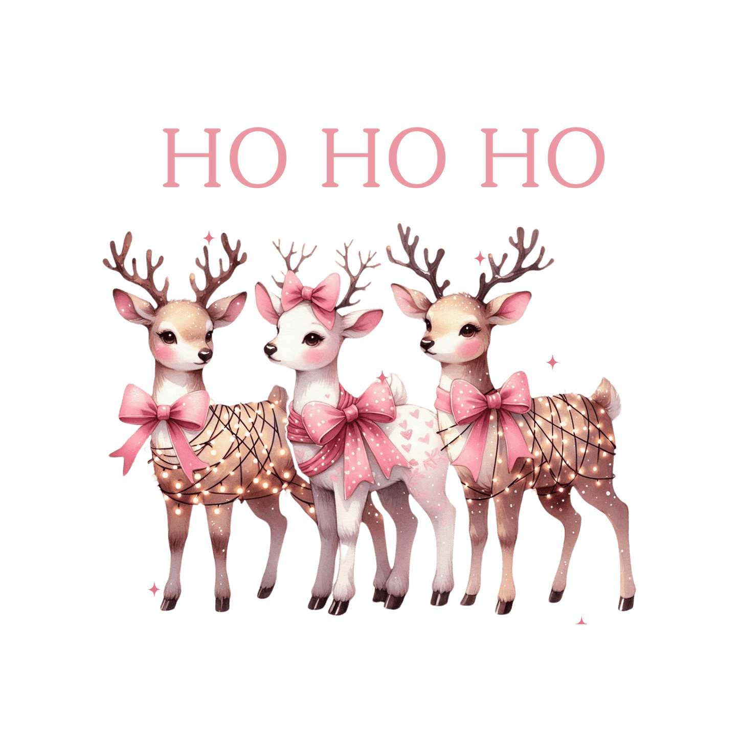 Transfert DTF – Ho Ho Ho Reindeers