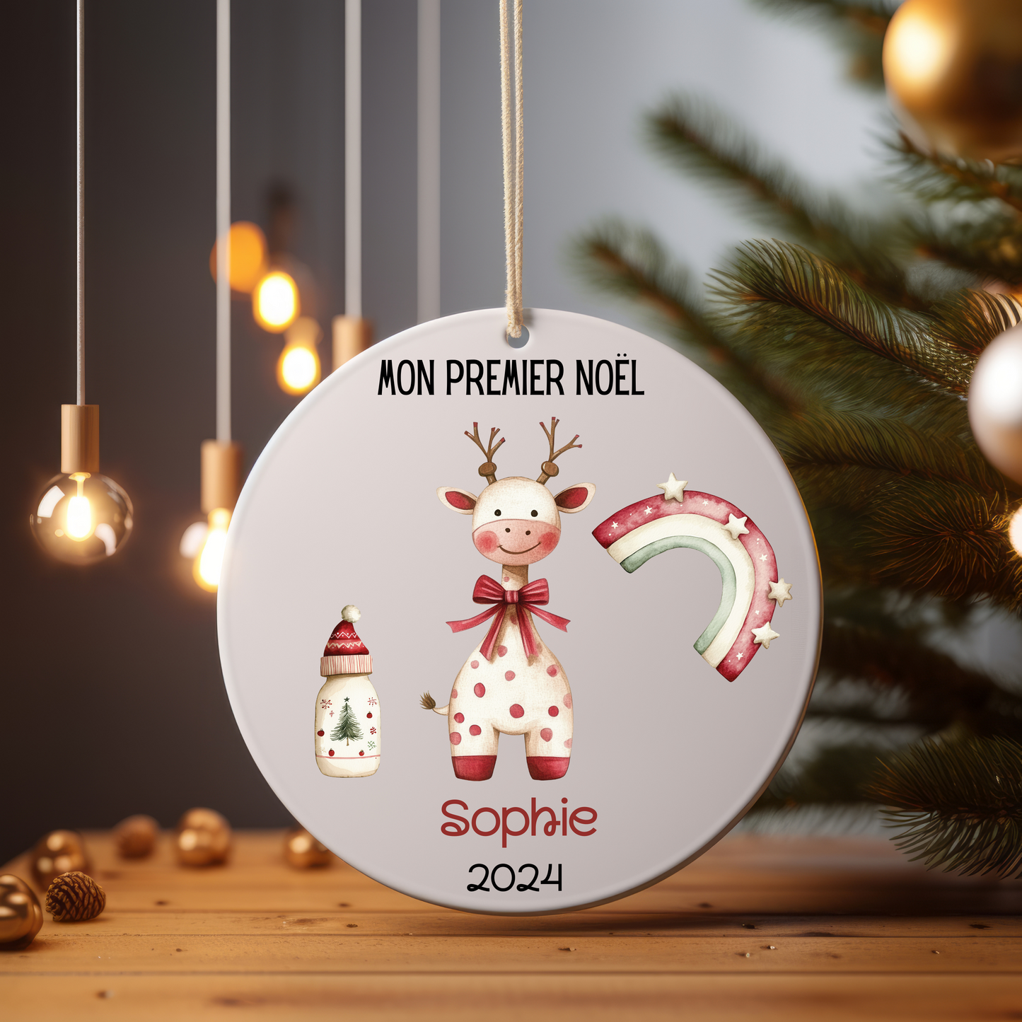 Décoration Personnalisable de Noël pour Bébé - Sophie