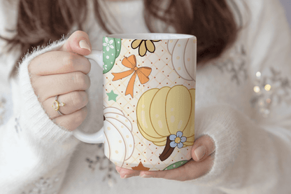 Mug Grande Aube 450 ml – Citrouilles Pastel