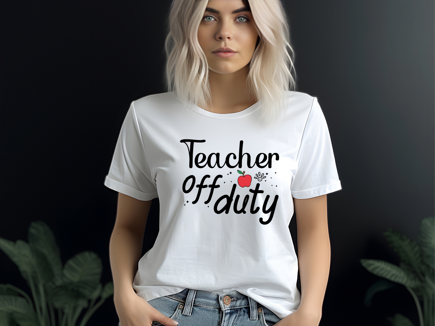 Tee-shirt à manche courte Personnalisable Teacher Off Duty