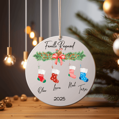 Ornement de Noël personnalisé – Chaussettes de la famille