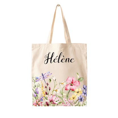 Tote Bag - Jardin Fleuri en Aquarelle