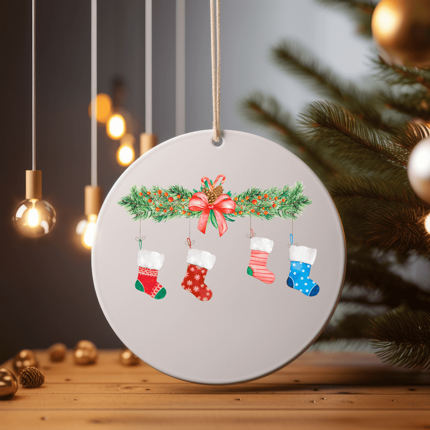 Ornement de Noël personnalisé – Chaussettes de la famille