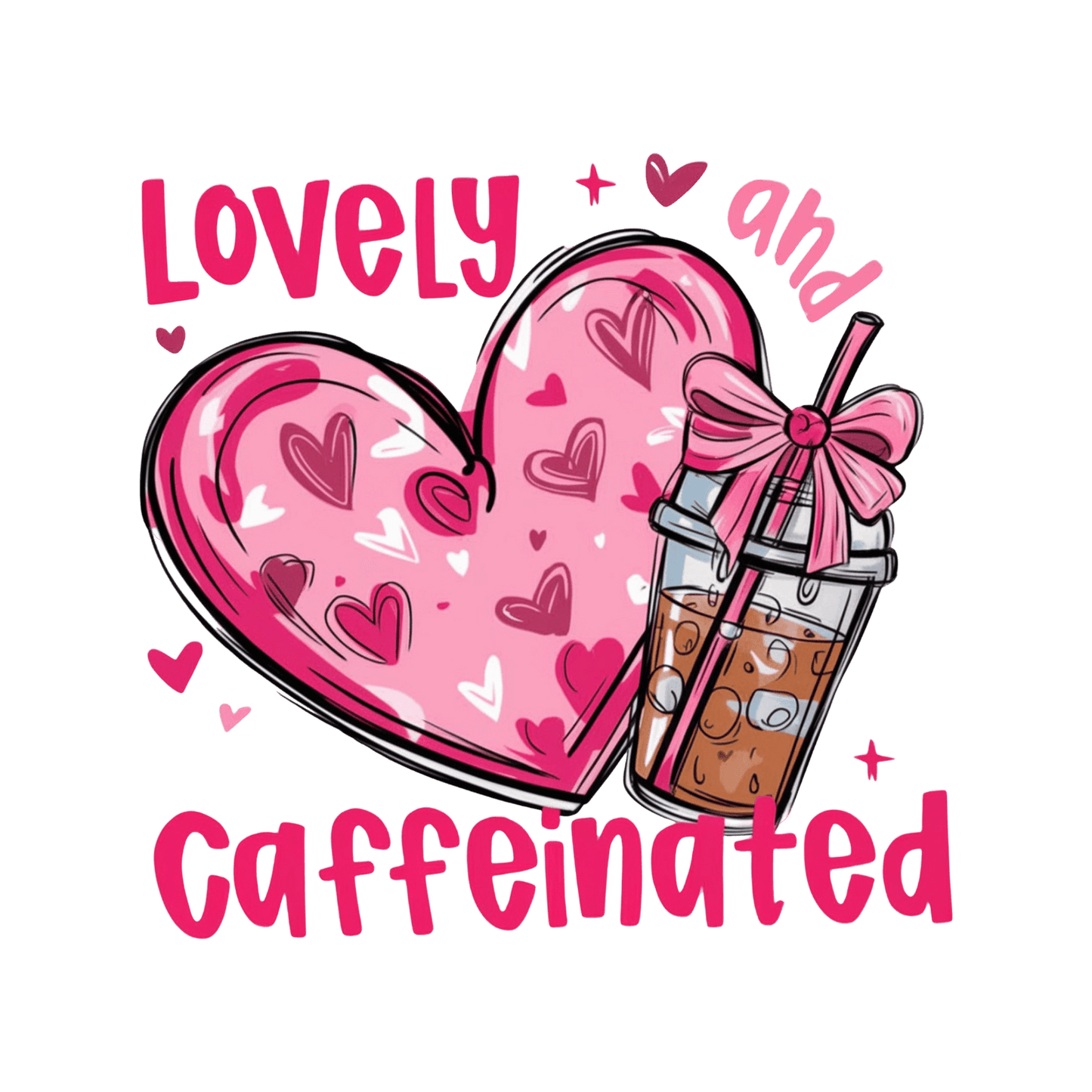 DTF Saint-Valentin – "Lovely and Caffeinated" (Iced Coffee Rose)