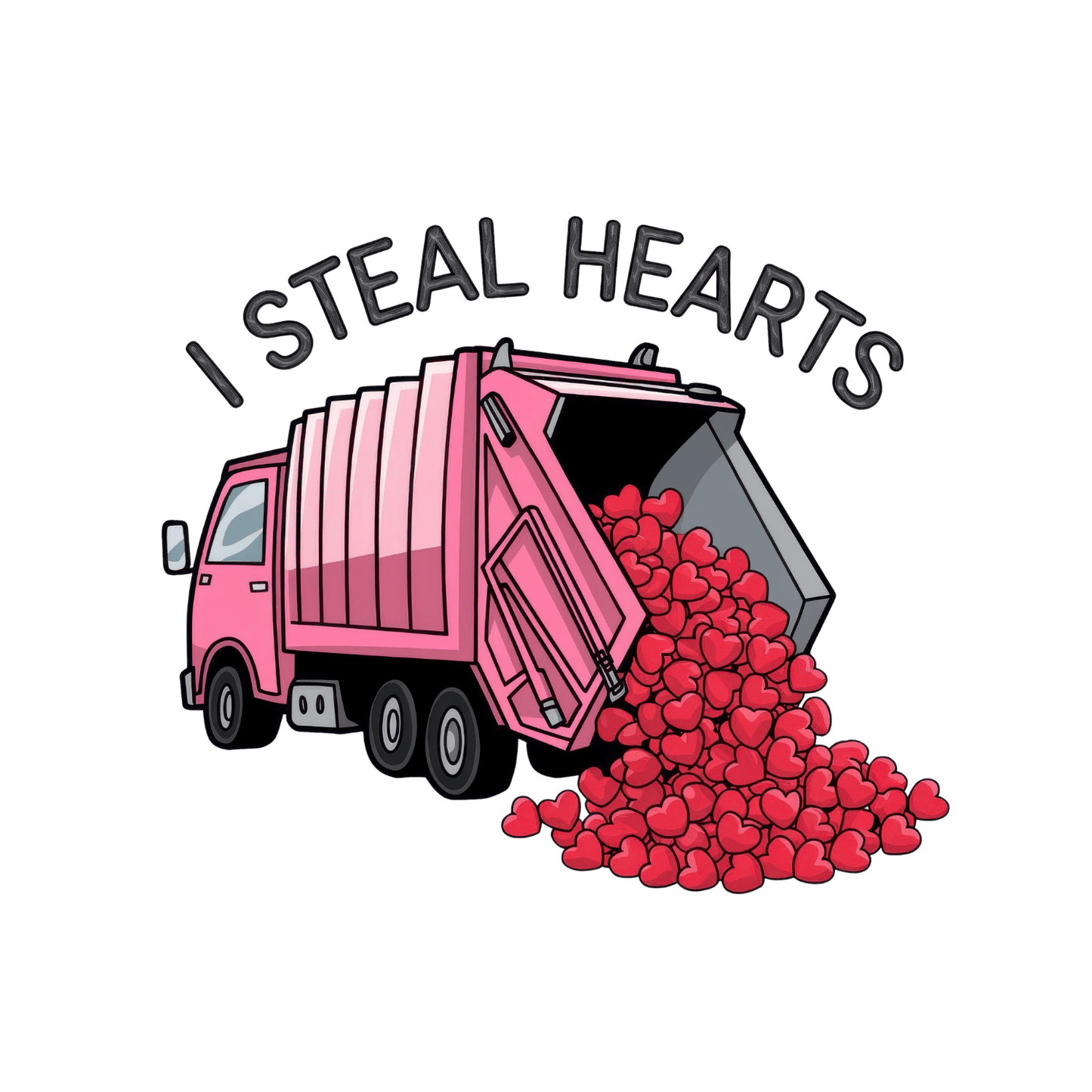 DTF Saint-Valentin – Camion "I Steal Hearts" (Cœurs Renversés)