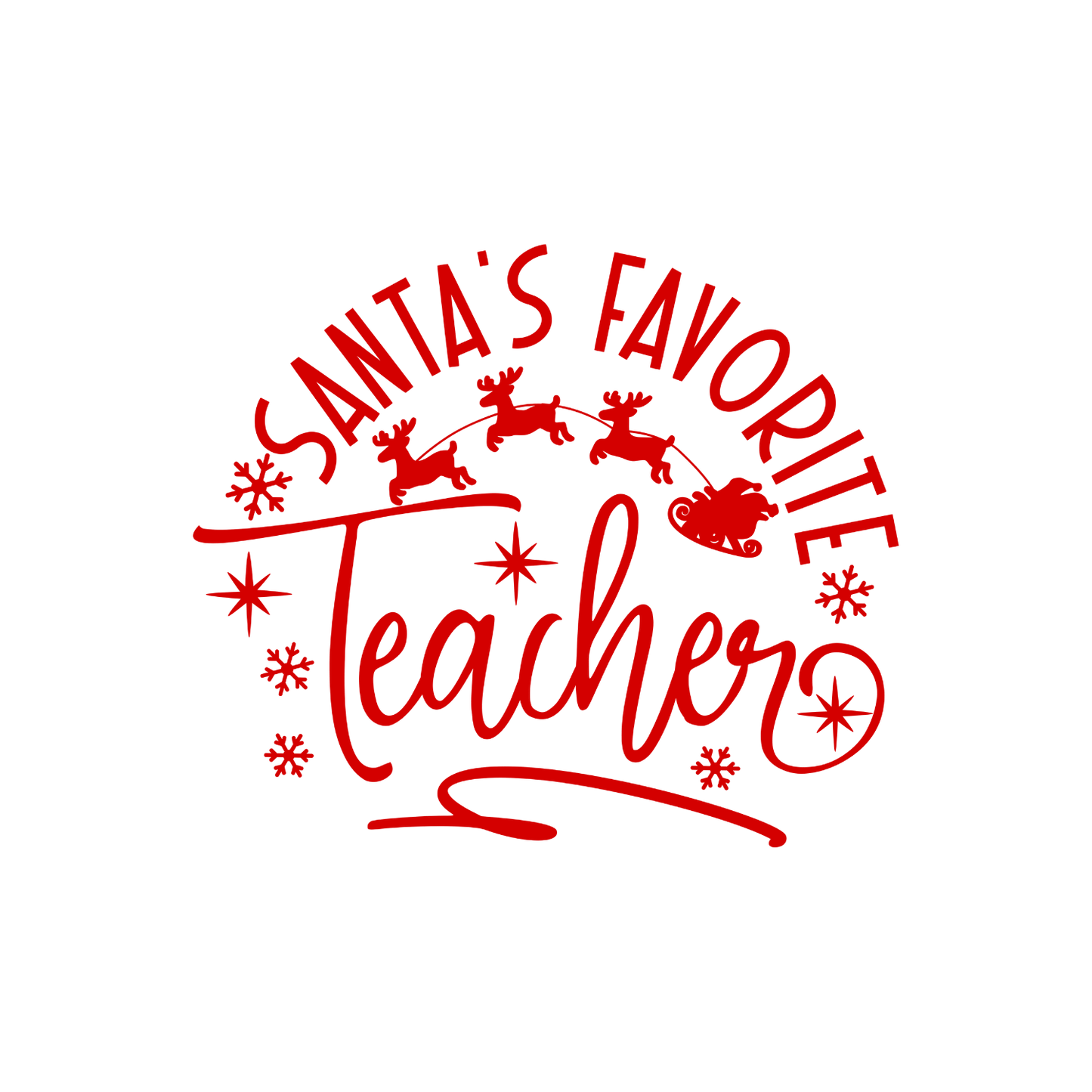 Transfert DTF – Santa’s Favorite Teacher