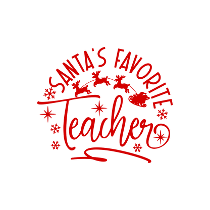 Transfert DTF – Santa’s Favorite Teacher