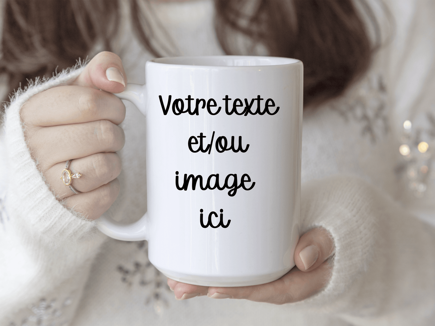 Mug en Céramique Personnalisable Saint-Valentin - Love More Worry Less