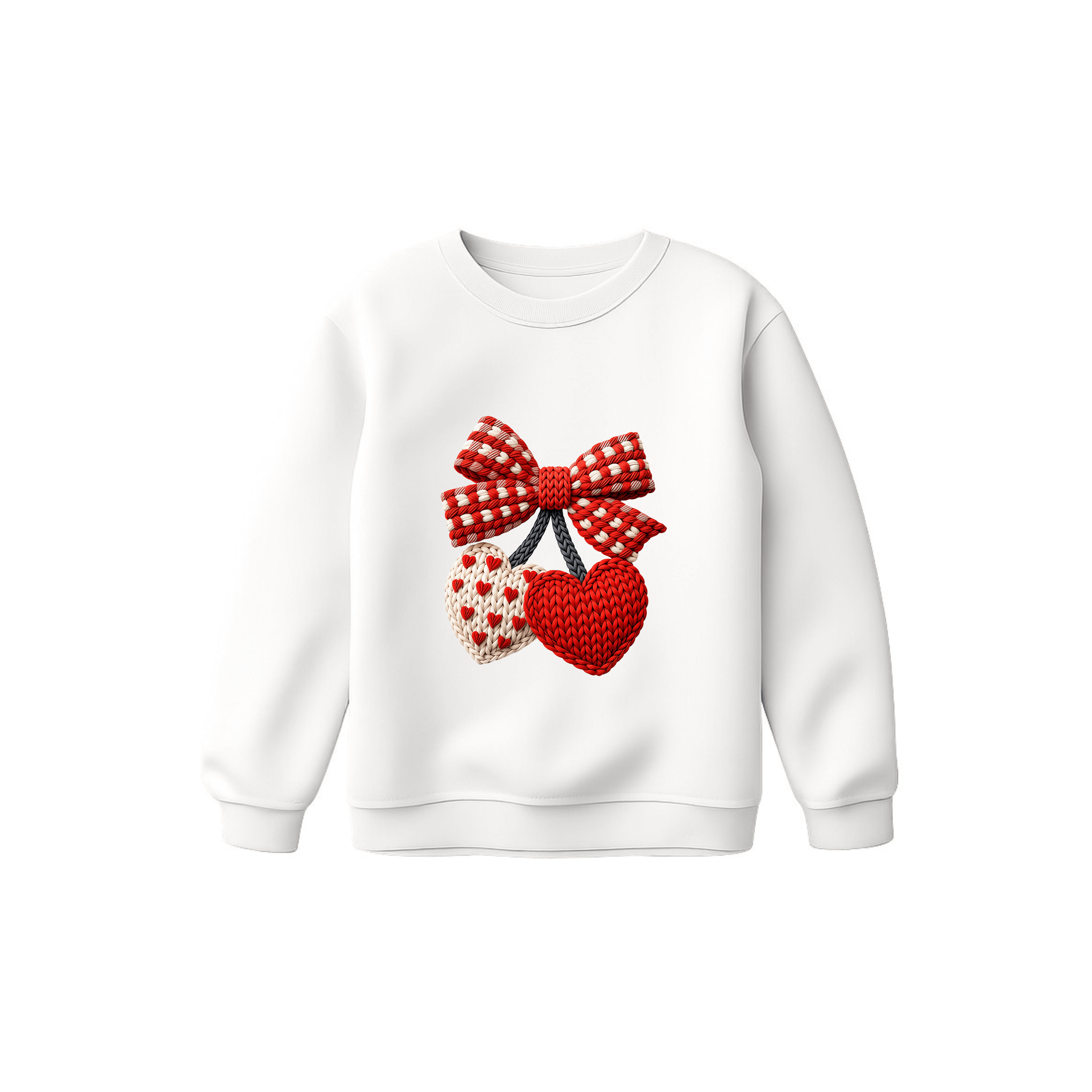 Sweat-shirt Saint-Valentin – Nœud & Cœurs Tricotés