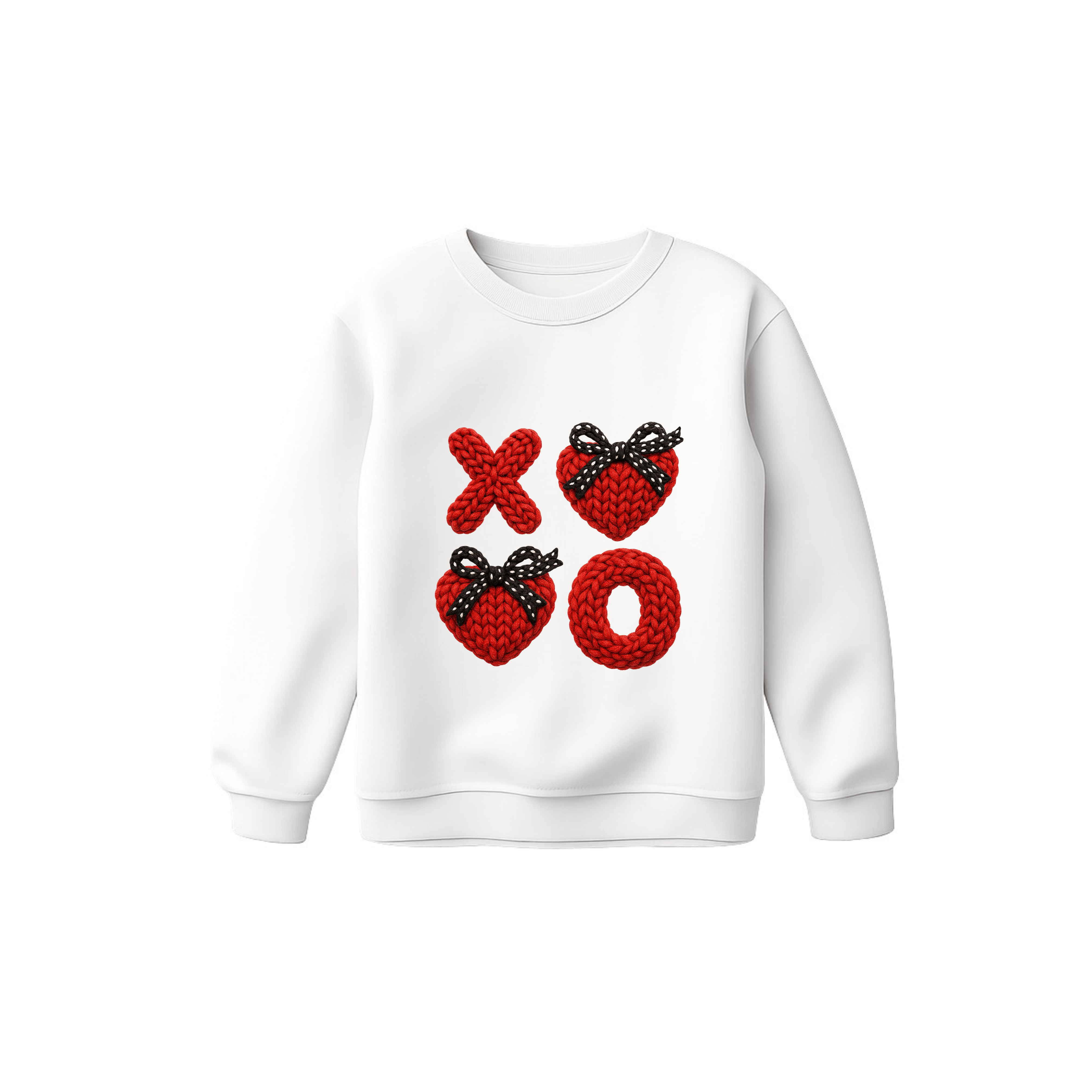 Sweat-shirt Saint-Valentin – Symboles Cœurs Tricotés