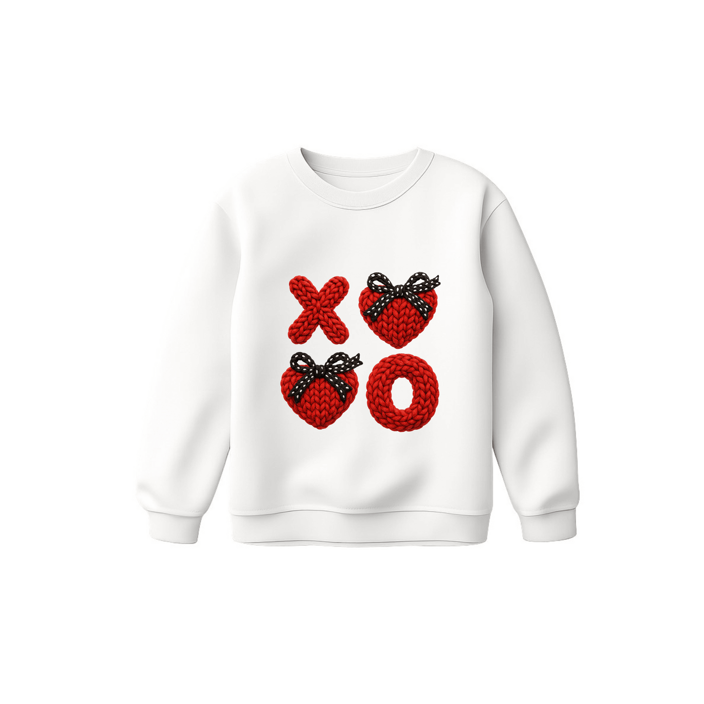 Sweat-shirt Saint-Valentin – Symboles Cœurs Tricotés